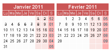 T�l�charger le mod�le de calendrier